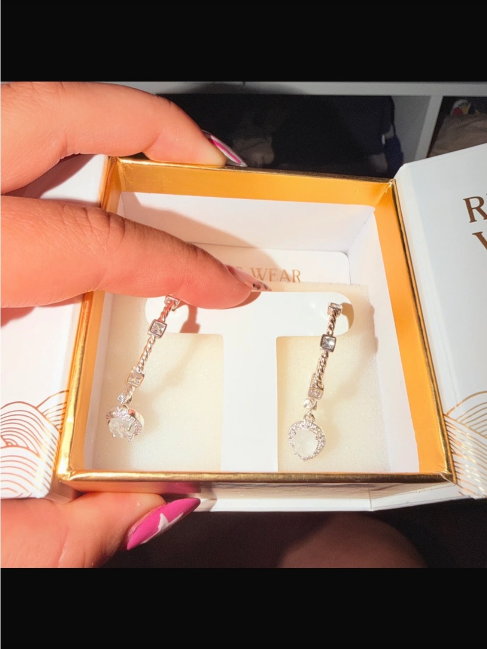 Delicate Silver Crystal Drop Earrings - Women Jewelry